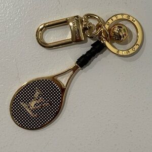 Upcycled LV Gold and Brown Tennis Racket Key Holder
